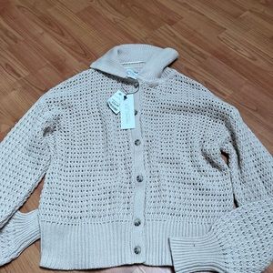 Tan knit 90s cardigan, size medium, new with tags 
#90s